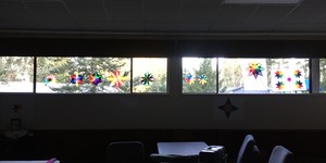 Waldorf paper window stars backlit